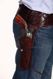 38/357 Brown Western/Cowboy Action Hollywood Style Leather Gun Holster and Belt
