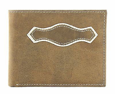 Lucky Trails Men's Distressed Leather/Contast Stitching Bi-fold Western Wallet