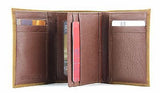 Lucky Trails Men's Distressed Leather/Contast Stitching Tri-fold Western Wallet