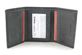 Lucky Trails "Davidson" Genuine Leather Men's Trifold Wallet in Brown and Black