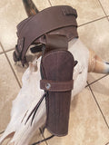 38/357 Caliber Western Leather Plain Smooth Brown Holster & Belt